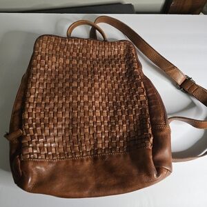 Vilenca Holland Backpack, Woven Leather Backpack
